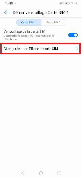Changer le code PIN sur le Huawei Y6 2018